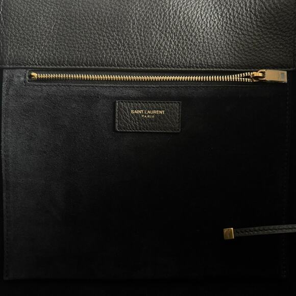 SAINT LAURENT Black Leather Bea Tote Bag - Picture 10 of 10